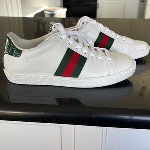 Classic White Gucci Tennis Shoes